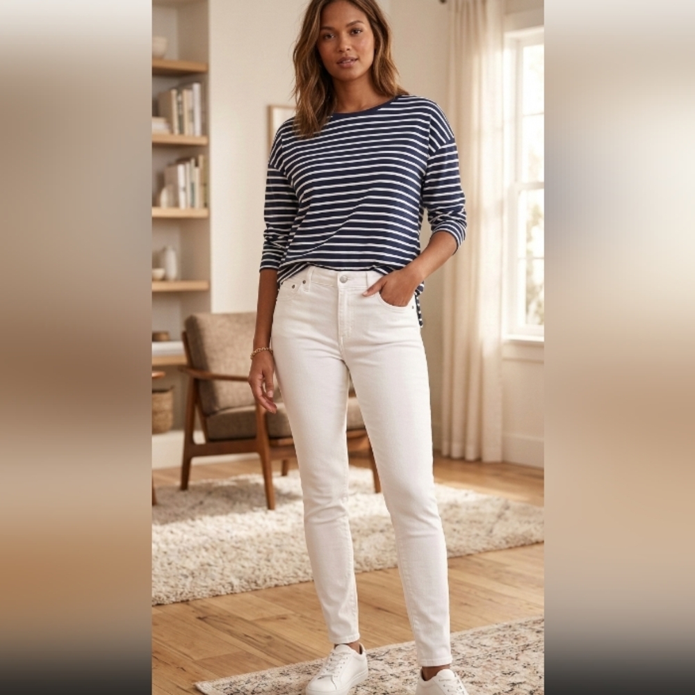 Impulse California Elegant White Skinny Jeans for Women